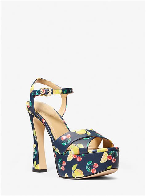 leona fruit print platform sandal